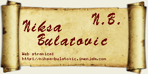 Nikša Bulatović vizit kartica